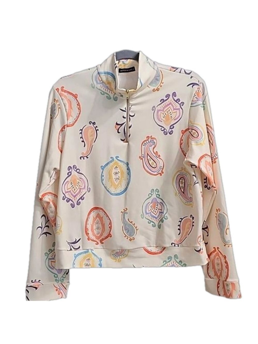 PAISLEY 1/4 ZIP PULLOVER LADIES M